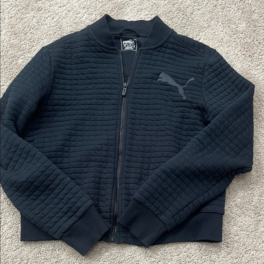 Puma Black Textured Bomber Jacket